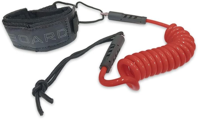 iBoard Bodyboard Leash Coiled Rope 4FT |Surf Accessories Replacement Surfboard Leash Red and Yellow - Image 1